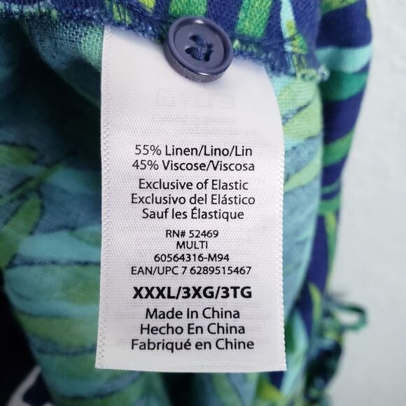 Sofia Vergara Linen Palm‎ Front Knot Peplum Top - Picture 7 of 7